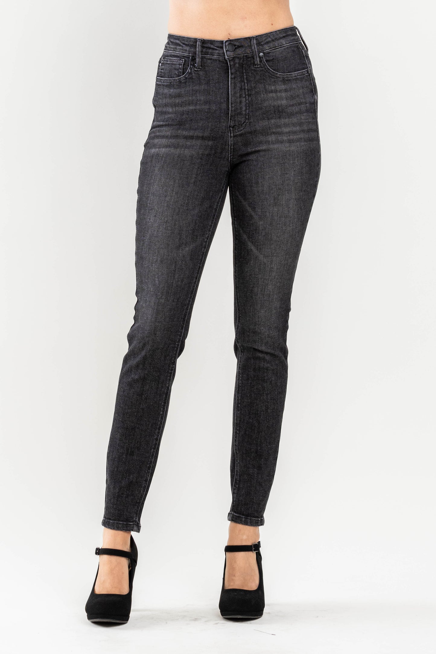 Judy Blue High Waist Tummy Control Black Wash Skinny