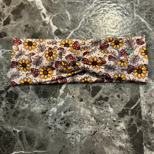 Sunflowers & Shrooms Headband