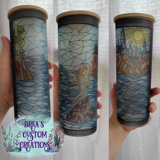 Mermaid Stained Glass - 25oz Frosted