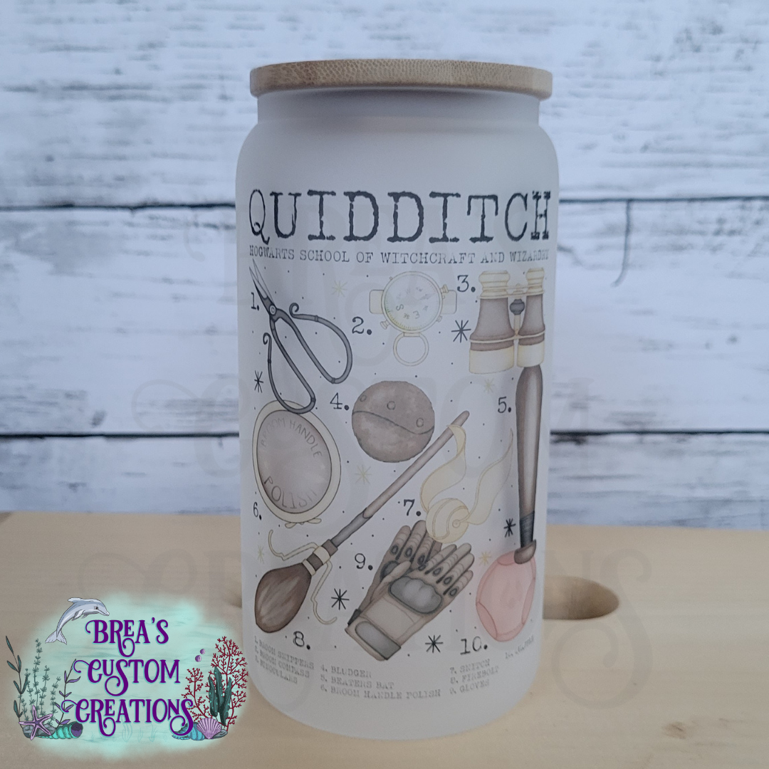 Q uidditch - 16oz Glass Can Frosted