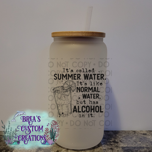 Summer Water Alcohol - 16oz Glass Can Frosted